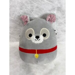 Squishmallows Disney Lady and the Tramp Tramp Plush Grey Dog Stuffed Animal 8 in